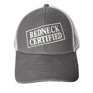 REDNECK Certified Trucker Hat Mesh Foam Snapback Retro Hipsters Embroidered Gray